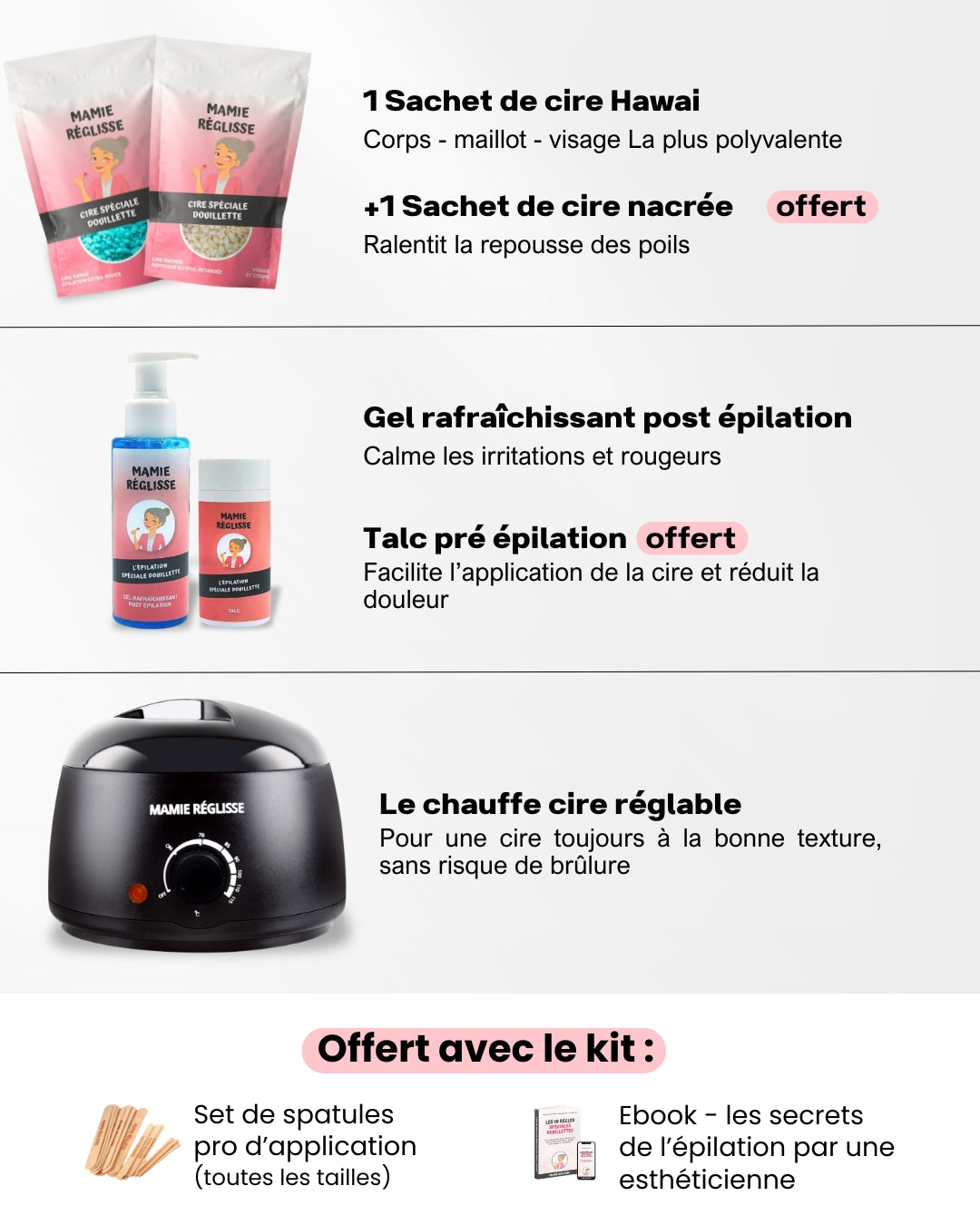 Kit Complet Épilation Spécial Douillette