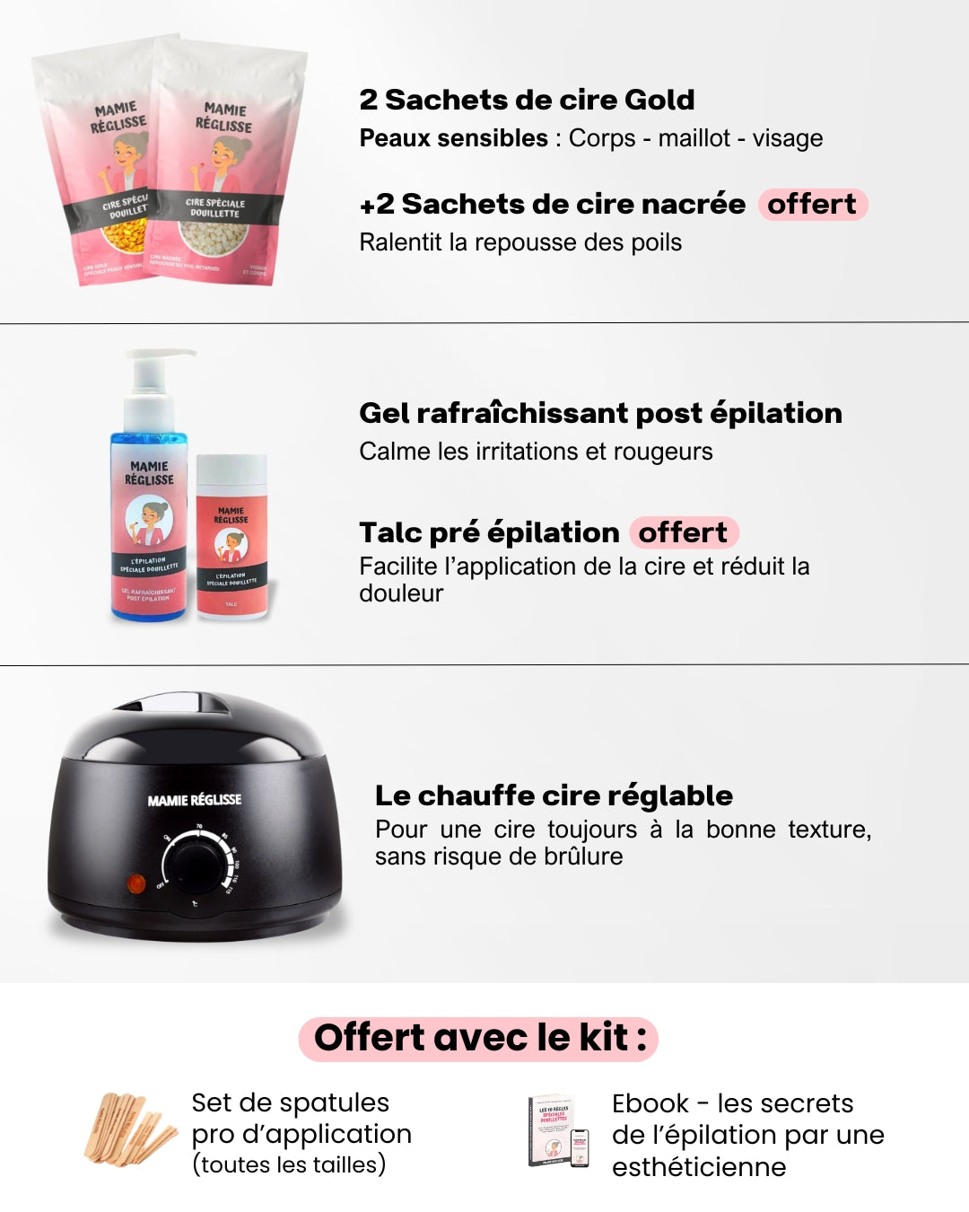 Kit Complet Épilation Spécial Douillette