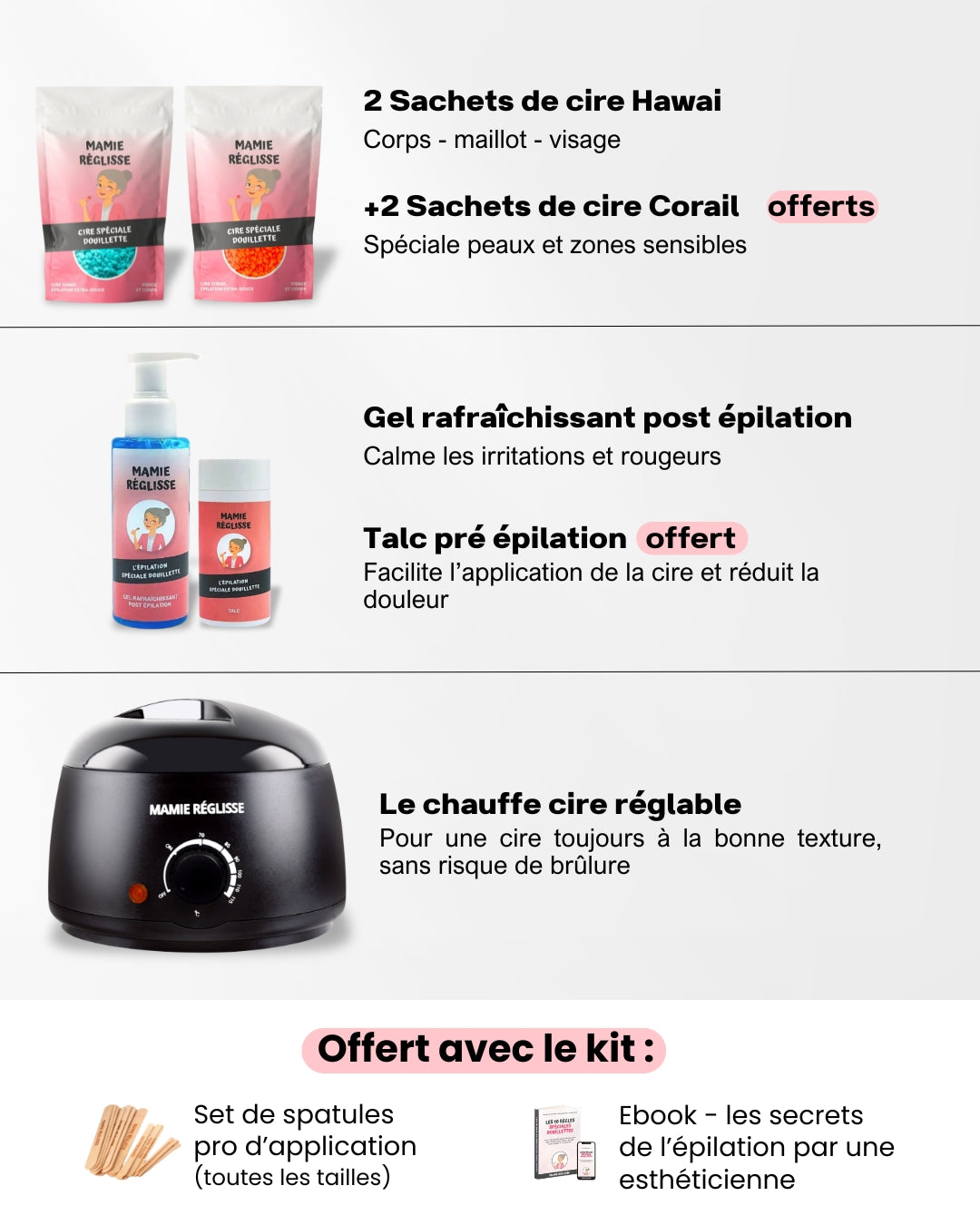 Kit Complet Épilation Spécial Douillette